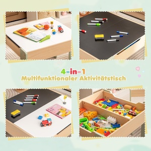 Ensemble <span class=keywords><strong>table</strong></span> et chaises multifonctionnelles en bois pour enfants qui écrivent et lisent. - Product Image 5