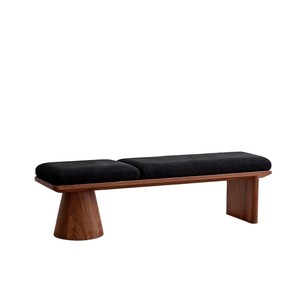 Banco Moderno Minimalista de Dos Tonos, Taburete Tapizado de Madera Maciza para Sala de Estar, Dormitorio, Entrada, Asiento para Cambiar Zapatos - Product Image 5