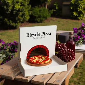 Scatole per Pizza con Manico, Laminazione Opaca e Rivestimento UV, Riciclabili e Personalizzabili per Facile Asporto e Comodità del Cliente - Product Image 1