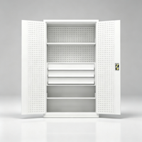 Armoire à outils autoportante verrouillable en acier laminé à froid avec porte perforée, disponible en OEM/ODM pour l'organisation de garage