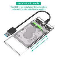 3.1 şeffaf tip-c harici USB 3.0 2.0 dizüstü SATA 2.5 inç mobil sabit Disk kutu katı hal SSD sabit Disk vaka