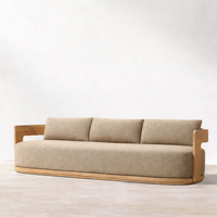 Ensemble de canapés d'extérieur pour villa, mobilier de jardin moderne en teck pour hôtel, ensemble de canapés de patio en teck