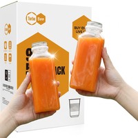 Bouteilles carrées en PET pour jus à remplissage à chaud avec bouchon à vis sans BPA 350 ml pour le stockage de boissons
