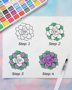 Palette de peinture aquarelle avec bloc de papier bonus, comprenant 48 couleurs premium et 2 stylos pinceaux à eau rechargeables - Product Image 4