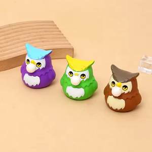 Pelota Antiestrés de Vinilo sin Comprimir con Forma de Búho que Escupe Burbujas para Juego Educativo Juvenil - Product Image 1