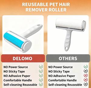 <span class=keywords><strong>Rodillo</strong></span> Removedor de Pelo de Mascotas de Plástico Resistente, Autolimpiante, Reutilizable, Cepillo para Pelusas Ecológico, Contenedor de Polvo Grande, Cinta Adhesiva para Perros y Gatos - Product Image 4