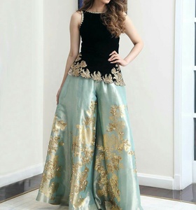 -Beautiful-Designer Indian/Pakistani-Party-Wear embroidery work on Beautiful Top With Plazo dress for party & Wedding wear-2020 - Product Image 1