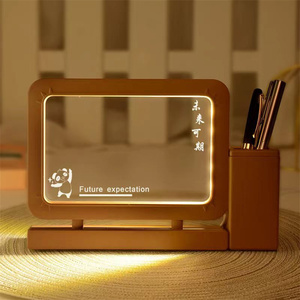 Néon rvb lumineux créatif effaçable acrylique mémo Message Note Board LED veilleuse USB bricolage 3D écriture réinscriptible conseil <span class=keywords><strong>lampe</strong></span> - Product Image 1