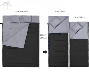 Multifunktionaler Abnehmbarer Verstellbarer Einpersonen-<span class=keywords><strong>3</strong></span>-Jahreszeiten-Outdoor-Schlafsack im Umschlagstil Wasserdichtes Polyester Warm - Product Image 2