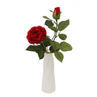 Untuk Bunga Mawar dan Calla Lily Plastik Buatan Berkualitas Tinggi Simulasi Tinggi Dekorasi Rumah Pernikahan Desktop Evergreen