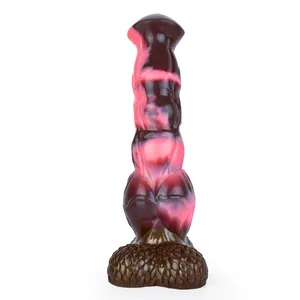 뜨거운 판매 23.8cm 총 길이 625g 순 무게 강한 흡입 컵 현실적인 동물 말 딜도 여성 실리콘 섹스 제품