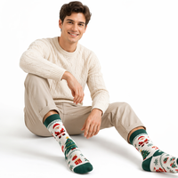 Chaussettes de Noël pour hommes très demandées, en coton, à aiguille simple, anti-transpiration, unisexe, taille unique, toutes saisons