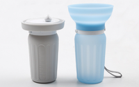Bouteille d'eau pliable portable pour chien de 620 ml avec bol en silicone, anti-fuite, bouteille à boire pour animaux de compagnie, accessoires de voyage pour animaux de compagnie en plein air