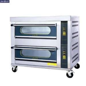 Ekmek mutfak yiyecek içecek ekipmanları endüstriyel ticari gaz yapma makinesi 2 güverte 4 treys kek ekmek pizza pişirme fırını güverte fırın