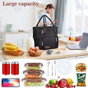 Échantillon gratuit Grande boîte à lunch à double compartiment Robuste Sacs isothermes thermiques étanches Sac isotherme pour le déjeuner - Product Image 5