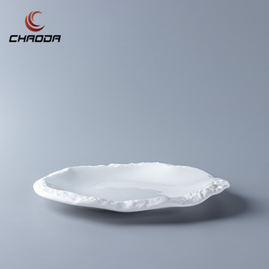 Assiettes chargeur en céramique de 6.7 pouces avec texture de surface de roche plats blancs en porcelaine fine pour assiettes décoratives en céramique de <span class=keywords><strong>restaurant</strong></span> - Product Image 4