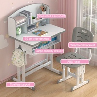 Table penchée pour enfants de conception ergonomique Ensemble de chaises de bureau avec grand tiroir de rangement et étagère pour chambre à coucher