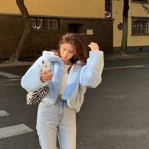 <span class=keywords><strong>Abrigo</strong></span> <span class=keywords><strong>de</strong></span> <span class=keywords><strong>piel</strong></span> sintética <span class=keywords><strong>de</strong></span> conejo <span class=keywords><strong>de</strong></span> <span class=keywords><strong>nutria</strong></span> <span class=keywords><strong>de</strong></span> imitación Artificial con cuello vuelto corto cálido a la moda para mujer - Product Image 3