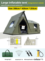 Tente de camping gonflable portable automatique rapide, grande, multi-personnes, double couche, imperméable, en tissu Oxford, pour toutes les saisons, personnalisable en usine