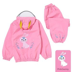 Ensemble <span class=keywords><strong>de</strong></span> vêtements <span class=keywords><strong>de</strong></span> <span class=keywords><strong>pluie</strong></span> réutilisables pour enfants, 2 pièces, imperméable, motif <span class=keywords><strong>de</strong></span> dessin animé, pour le vélo, la <span class=keywords><strong>randonnée</strong></span>, unisexe, rose, jaune - Product Image 1