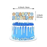 Personnalisé Chien Empreinte Thème Joyeux Anniversaire Drapeau Bannière Gâteau Insert Latex Ballon Fête Décoration Fond