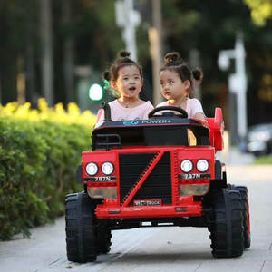 Elektrikli atlama 4 sürücü 12v çocuklar araba ile çocuklar için elektrikli otomobil büyük boy iş makinesi - Product Image 4