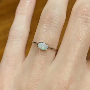 Dainty Nhẫn Đá Opal Hình Bầu Dục Nhẫn Đá Opal 18K Mạ Vàng S925 Cho Nam - Product Image 4