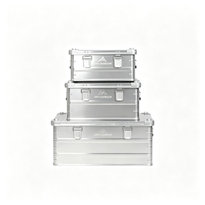 Outdoor <b>camping</b> aluminum alloy <b>storage</b> <b>box</b>, multifunctional car trunk <b>storage</b> <b>box</b>, large aluminum case Stackable Plastic <b>Storage</b> - Product Image 2