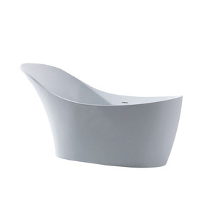 Baignoire rectangulaire moderne autoportante en acrylique et pierre artificielle avec bain à remous coloré pour intérieur - Product Image 5
