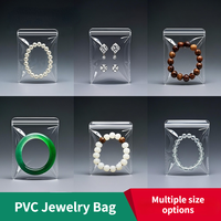 Collier auto-scellant en plastique transparent boucles d'oreilles bague emballage de bijoux pochettes Ziplock Logo personnalisé sacs à bijoux en PVC