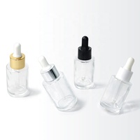 1oz 30ml Leerer Kosmetik-Serumbehälter Rosa Kundenspezifisches Einzigartiges Design Mattierte Flachschulter-Glasflasche für Ätherische Öle mit Pipette
