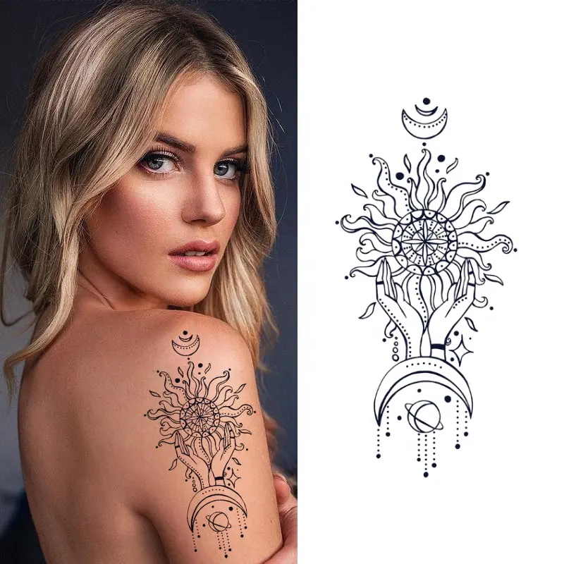 Nouveaux designs en gros tatouage temporaire personnalisé pour hommes et femmes autocollants de tatouage imperméables Semi-permanents