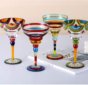 Peint à la main Unique coloré Margarita <span class=keywords><strong>Martini</strong></span> verre mignon Unique Margarita verre verres Cocktail Champagne rouge verre à vin - Product Image 2
