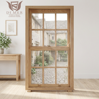Système de fenêtre coulissante verticale en bois massif avec porte de balcon du sol au plafond, verre isolant et rail de glissement fluide