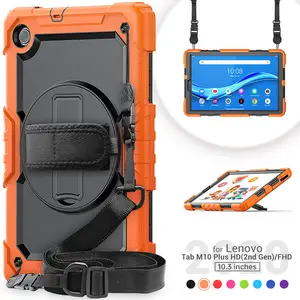 For Lenovo M10 Plus TPU Protective Case 2 In 1 Kickstand Hybrid Back Cover For Lenovo M10 Plus 2nd Gen X606F