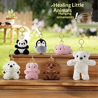 Porte-clés en peluche mignon chiot cochon, design dessin animé, petit cadeau, décoration pour sac à dos d'étudiant, vente en gros, porte-clés animal doux, cadeau en vrac