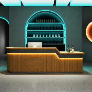 Cổ Điển Công Nghiệp Hiện Đại Góc Bàn Tiếp Tân Gỗ Có Thể Điều Chỉnh Chiều Cao Quầy <span class=keywords><strong>Bar</strong></span> Quầy Pub Nhân Viên Thu Ngân Đứng Phòng Bida Nhà Hàng - Product Image 2