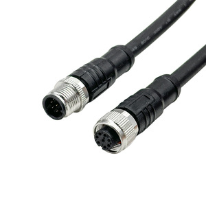 M12 Sensor <b>Cable</b> Assembly 3 4 5 6 Core IP65 <b>Waterproof</b> Industrial Automation Power Supply Connection - Product Image 2
