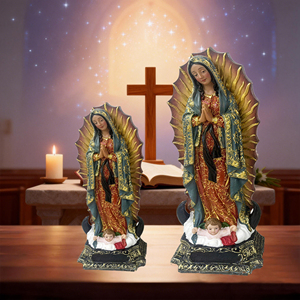 Regalo de Navidad, Figura Religiosa, Sagrada <span class=keywords><strong>Familia</strong></span>, Estatua Mexicana de la Virgen María, Decoración del Hogar, Escultura de la Virgen de Guadalupe, Artesanía de Resina - Product Image 2