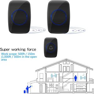 Recreational Vehicle Outdoor 300M Range A10 Waterproof Manual Wireless 60 Ringtones <b>Battery</b> Powered Digital Doorbell Alarm Home - Product Image 3