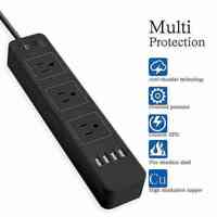 Harga pabrik colokan standar US Strip ekstensi listrik daya Multi Outlet 4 port USB 3 cara steker standar 240V 13A nilai arus