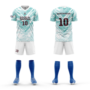 Uniformes de Futebol Personalizados em Poliéster, Conjuntos de Camisas de Futebol OEM, Respirável e de Secagem Rápida, Kits de Futebol Autênticos - Product Image 2