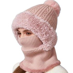 Bonnet tricoté avec cache-cou pour l'hiver, collections avec services de fabrication de marques personnalisées, prix de gros - Product Image 1