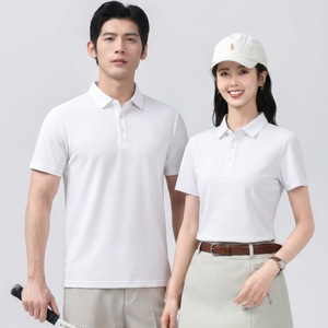 Polo en piqué de coton blanc à manches courtes pour femme, respirant et fin, idéal pour l'été - Product Image 1