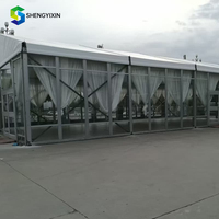 Tente de réception transparente en PVC à cadre en aluminium quatre saisons, imperméable, pour église et mariage, prix usine, 10x30, 15x20, 15x30, 15x40m