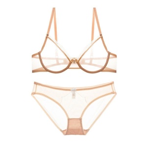 Set di Lingerie Sexy Imbottita e Traspirante in Rete <span class=keywords><strong>Trasparente</strong></span> per Donne, <span class=keywords><strong>Reggiseno</strong></span> in Pizzo Ultra-Sottile <span class=keywords><strong>Bianco</strong></span> che Rende i Seni Grandi Più Piccoli - Product Image 6