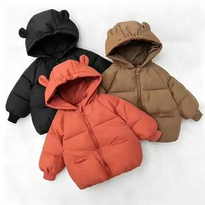 Veste chaude unisexe à <span class=keywords><strong>capuche</strong></span> oreilles d'ours pour bébé 2026 - Manteau d'hiver épais en coton coupe-vent <span class=keywords><strong>avec</strong></span> fermeture éclair pour enfants - Product Image 1