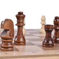 Jeu d'échecs en bois international de luxe avec logo personnalisé pour jeu de société