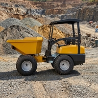 Mini-dumper hydraulique Euro5 CE EPA avec levage par roues, petit dumper de transport pour la construction et l'agriculture