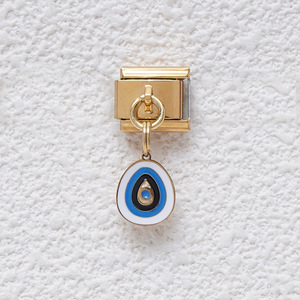 Italian Handmade Charm Bracelet Modular Blue Eye Pendant DIY Jewelry Personalized Craft Unisex Everyday Wear - Product Image 4